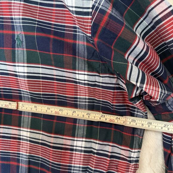 VINTAGE Polo‎ Ralph Lauren Plaid 100% Cotton Men's Button Up Long Sleeve Sz L - Picture 4 of 11